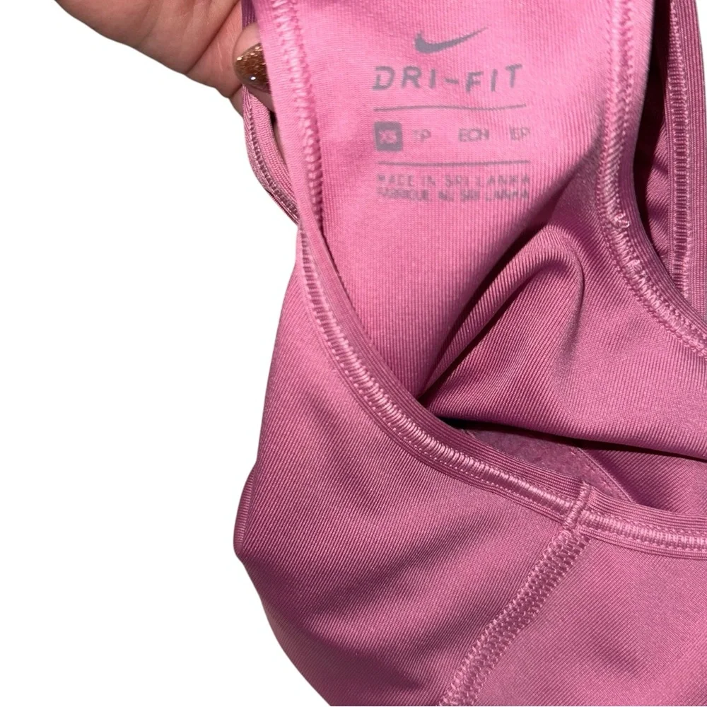 Nike Women’s SWOOSH Pink & Black Athletic Sports Bra Racerback Size XS - Picture 5 of 5